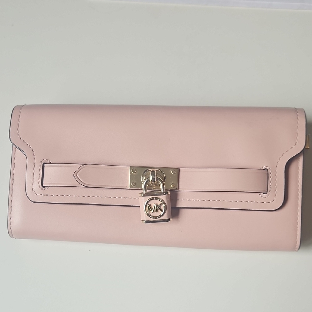 Michael Kors Pink Wallet with Silver Clasp